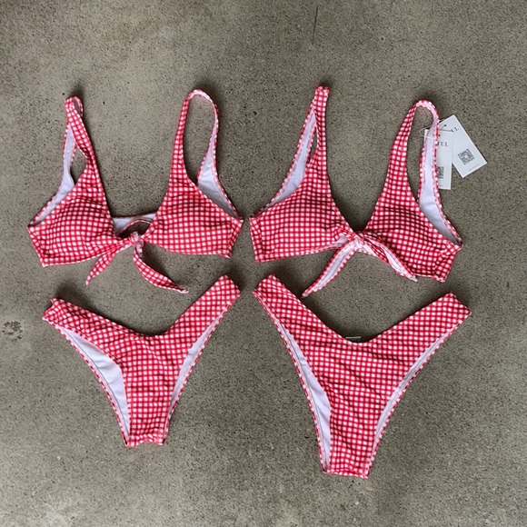 Zaful Cheeky Red Gingham Bikini - Picture 2 of 3